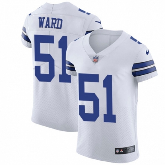 Men's Nike Dallas Cowboys #51 Jihad Ward White Vapor Untouchable Elite Player NFL Jersey - Ujersey