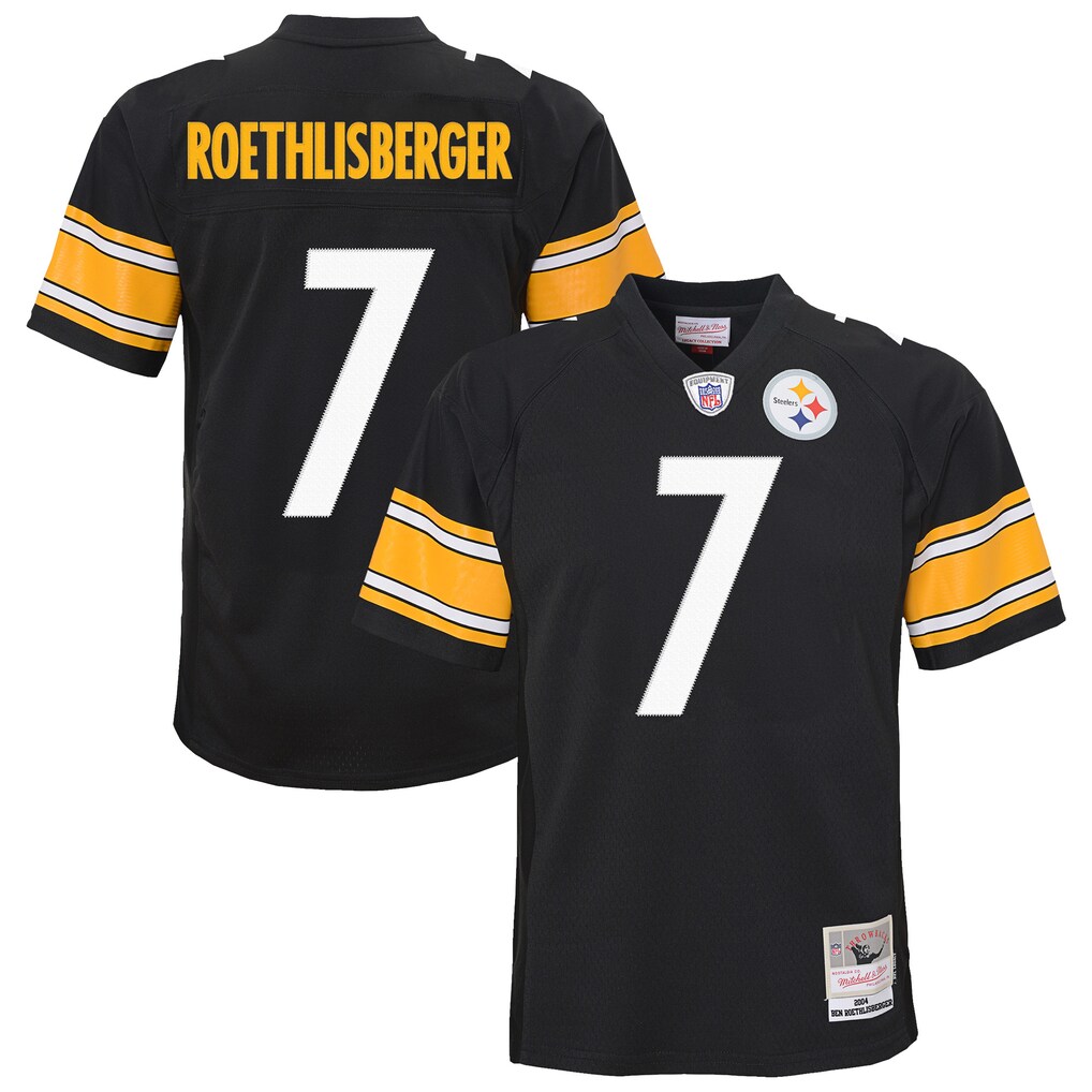 Youth Pittsburgh Steelers Ben Roethlisberger Mitchell & Ness Black 2004 Legacy Replica Jersey - U-jersey