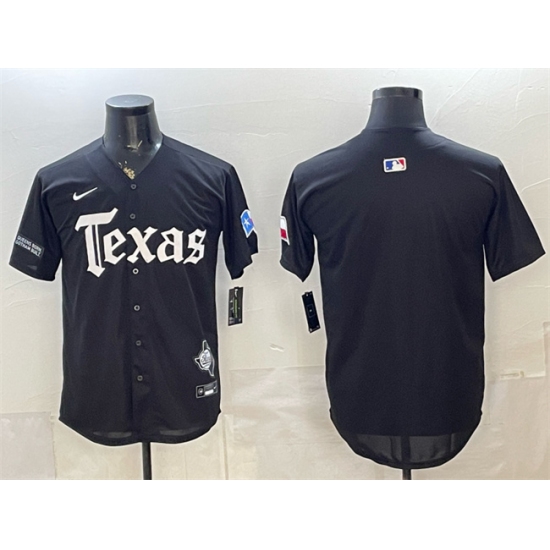 Men's Texas Rangers Blank Black Gothic Mexico 2025 Vapor Premier Limited Stitched Baseball Jersey - Ujersey