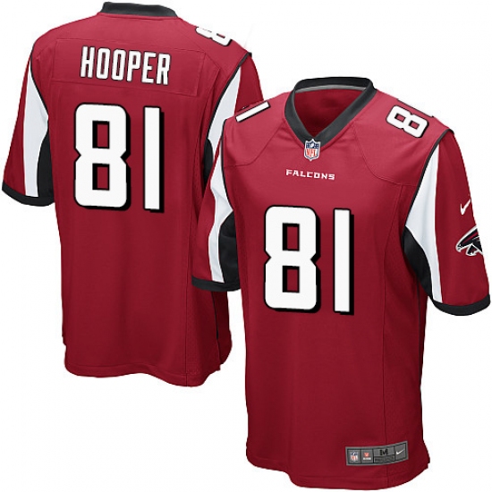 Men's Nike Atlanta Falcons #81 Austin Hooper Game Red Team Color NFL Jersey - Ujersey