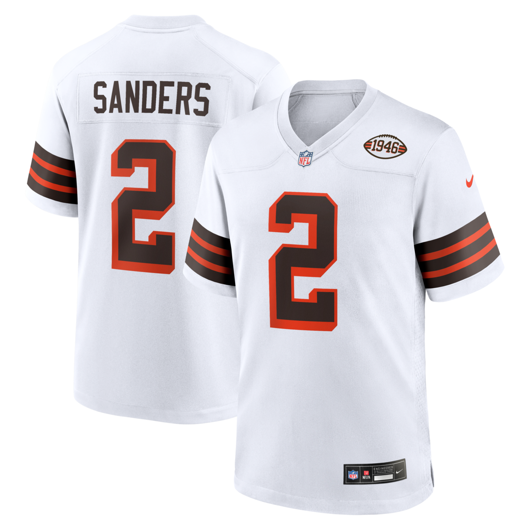 Men's Cleveland Browns Shedeur Sanders Nike White Alternate Game Jersey
