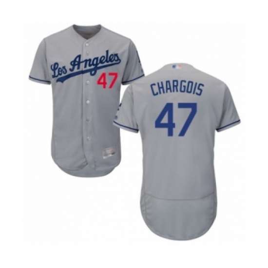 Men's Los Angeles Dodgers #47 J.T. Chargois Grey Road Flex Base Authentic Collection Baseball Player Jersey - Ujersey