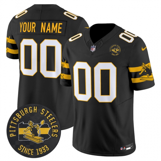Men’s Pittsburgh Steelers Throwback 1933 Patch black Vapor Limited All Stitched Jerseys - Ujersey
