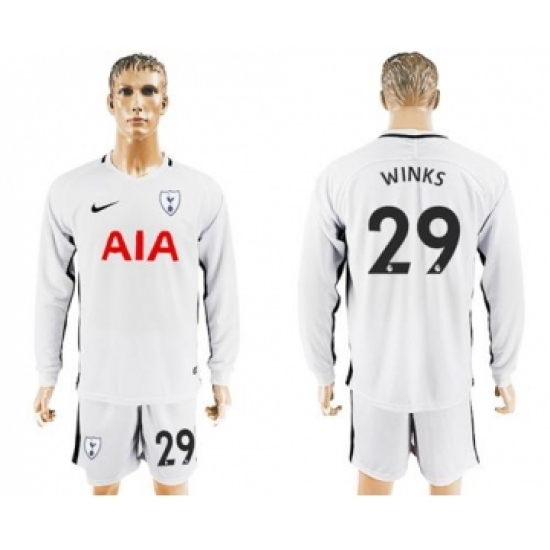 Tottenham Hotspur #29 Winks Home Long Sleeves Soccer Club Jersey