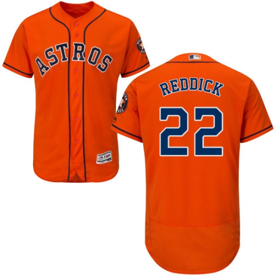 Men's Majestic Houston Astros #22 Josh Reddick Orange Flexbase Authentic Collection MLB Jersey - Ujersey