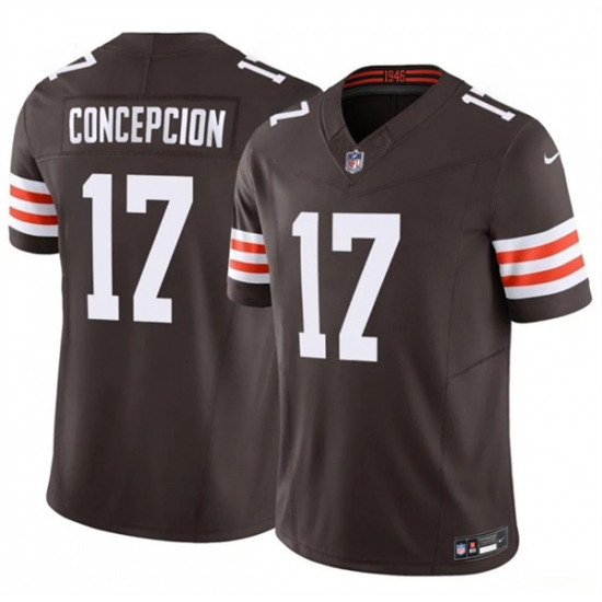 Men's Cleveland Browns #17 KC Concepcion Brown 2026 Draft F.U.S.E. Vapor Limited Football Stitched Jersey - Ujersey