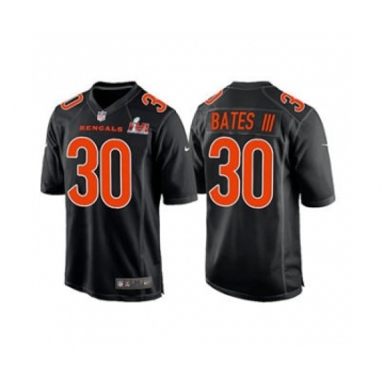 Men's Cincinnati Bengals #30 Jessie Bates III 2022 Black Super Bowl LVI Game Stitched Jersey - Ujersey