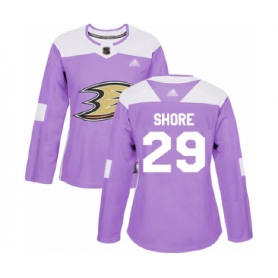 Women's Anaheim Ducks #29 Devin Shore Authentic Purple Fights Cancer Practice Hockey Jersey - Ujersey