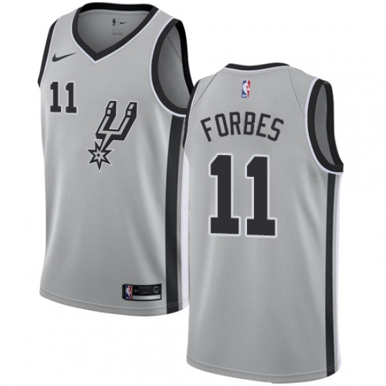 Women's Nike San Antonio Spurs #11 Bryn Forbes Swingman Silver NBA Jersey Statement Edition - Ujersey
