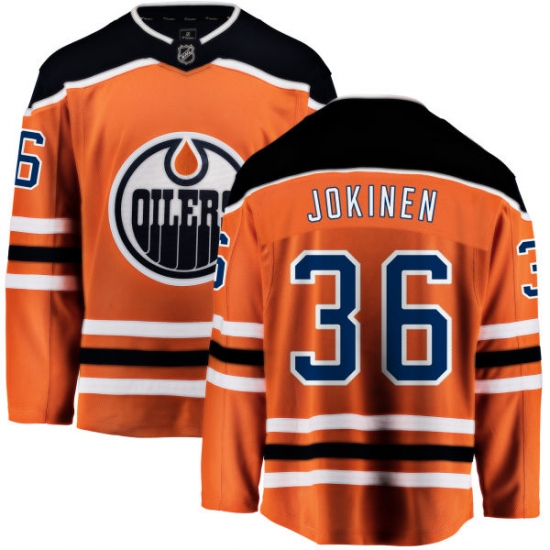 Men's Edmonton Oilers #36 Jussi Jokinen Fanatics Branded Orange Home Breakaway NHL Jersey - Ujersey