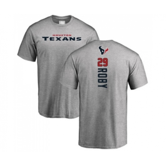 Football Houston Texans #29 Bradley Roby Ash Backer T-Shirt - Ujersey