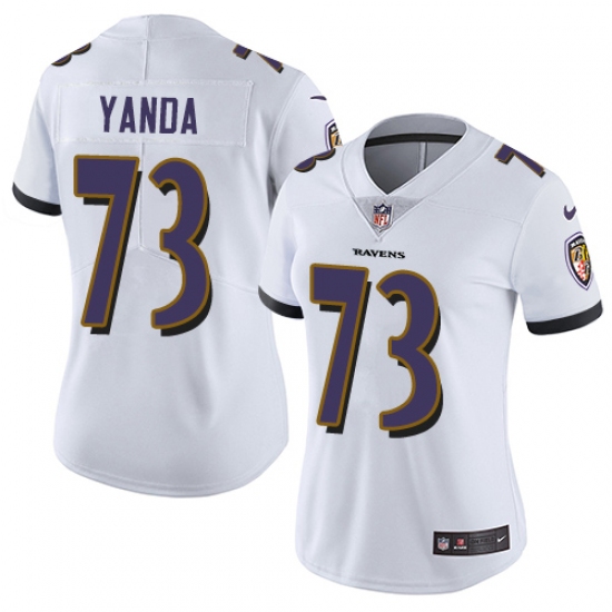 Women's Nike Baltimore Ravens #73 Marshal Yanda White Vapor Untouchable Limited Player NFL Jersey - Ujersey