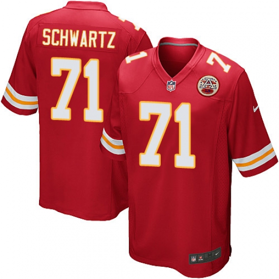 Men's Nike Kansas City Chiefs #71 Mitchell Schwartz Game Red Team Color NFL Jersey - Ujersey