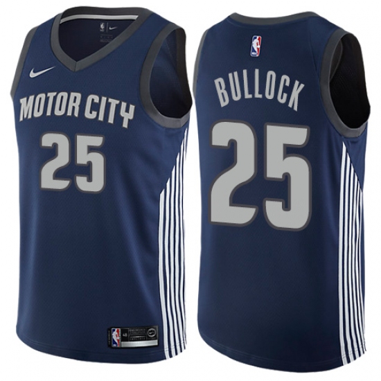 Women's Nike Detroit Pistons #25 Reggie Bullock Swingman Navy Blue NBA Jersey - City Edition - Ujersey
