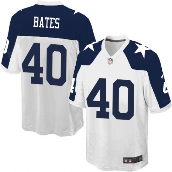 Men's Nike Dallas Cowboys #40 Bill Bates Game White Throwback Alternate NFL Jersey - Ujersey