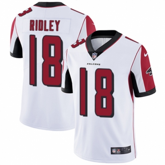 Men's Nike Atlanta Falcons #18 Calvin Ridley White Vapor Untouchable Limited Player NFL Jersey - Ujersey