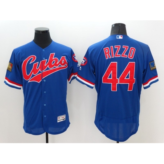 Men's Chicago Cubs #44 Anthony Rizzo Blue Royal Alternate Stitched Baseball Jersey - Ujersey
