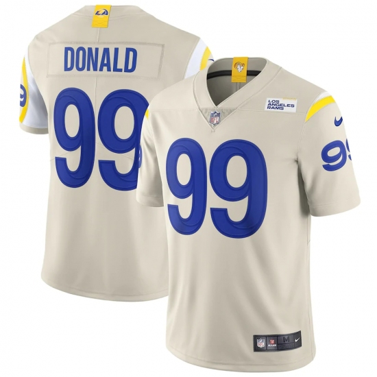 Men's Los Angeles Rams #99 Aaron Donald White Nike Bone Vapor Limited Jersey.webp - Ujersey