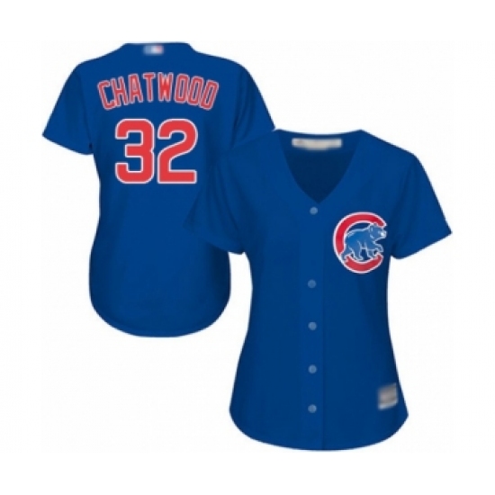 Women's Chicago Cubs #32 Tyler Chatwood Authentic Royal Blue Alternate Cool Base Baseball Player Jersey - Ujersey