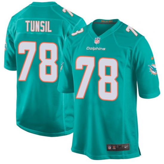 Men's Nike Miami Dolphins #78 Laremy Tunsil Game Aqua Green Team Color NFL Jersey - Ujersey