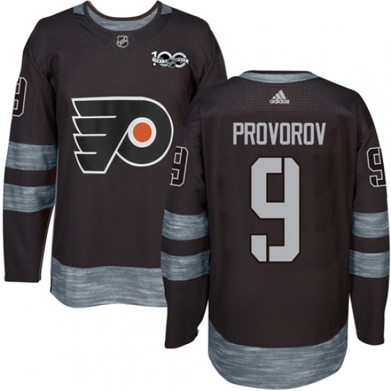 Men's Adidas Philadelphia Flyers #9 Ivan Provorov Authentic Black 1917-2017 100th Anniversary NHL Jersey - Ujersey