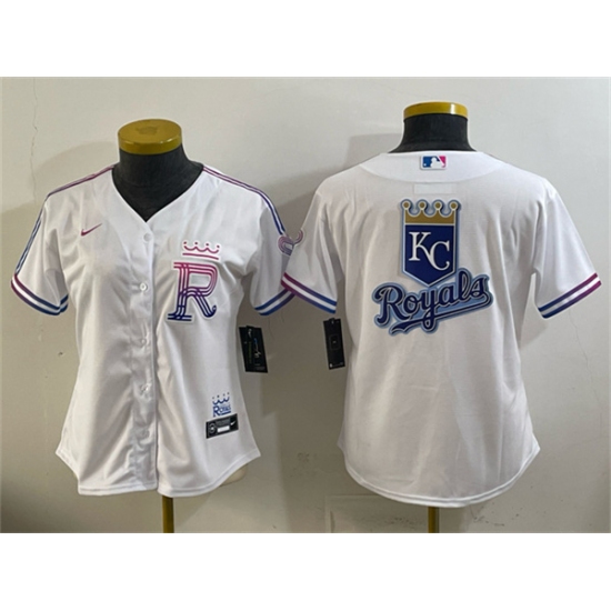 Youth Kansas City Royals Team Big Logo White 2026 City Connect Stadium Stitched Baseball Jerseys - Ujersey