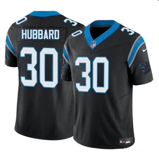Men's Carolina Panthers #30 Chuba Hubbard Black 2023 F.U.S.E. Vapor Limited Football Stitched Jersey - Ujersey