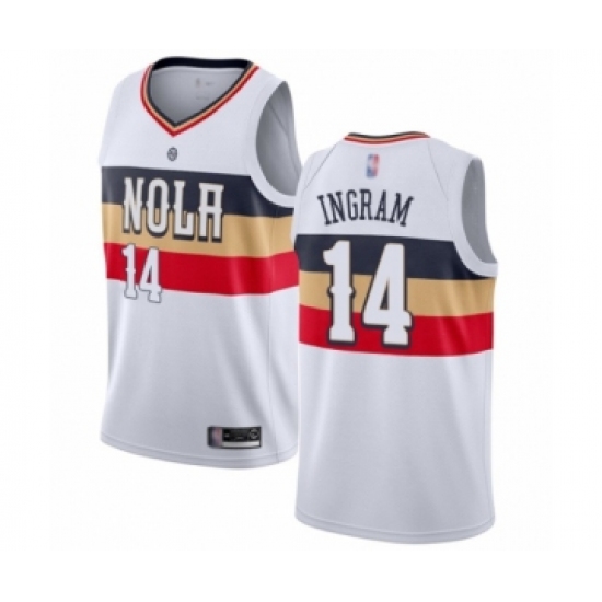 Men's New Orleans Pelicans #14 Brandon Ingram White Swingman Jersey - Earned Editio - Ujersey