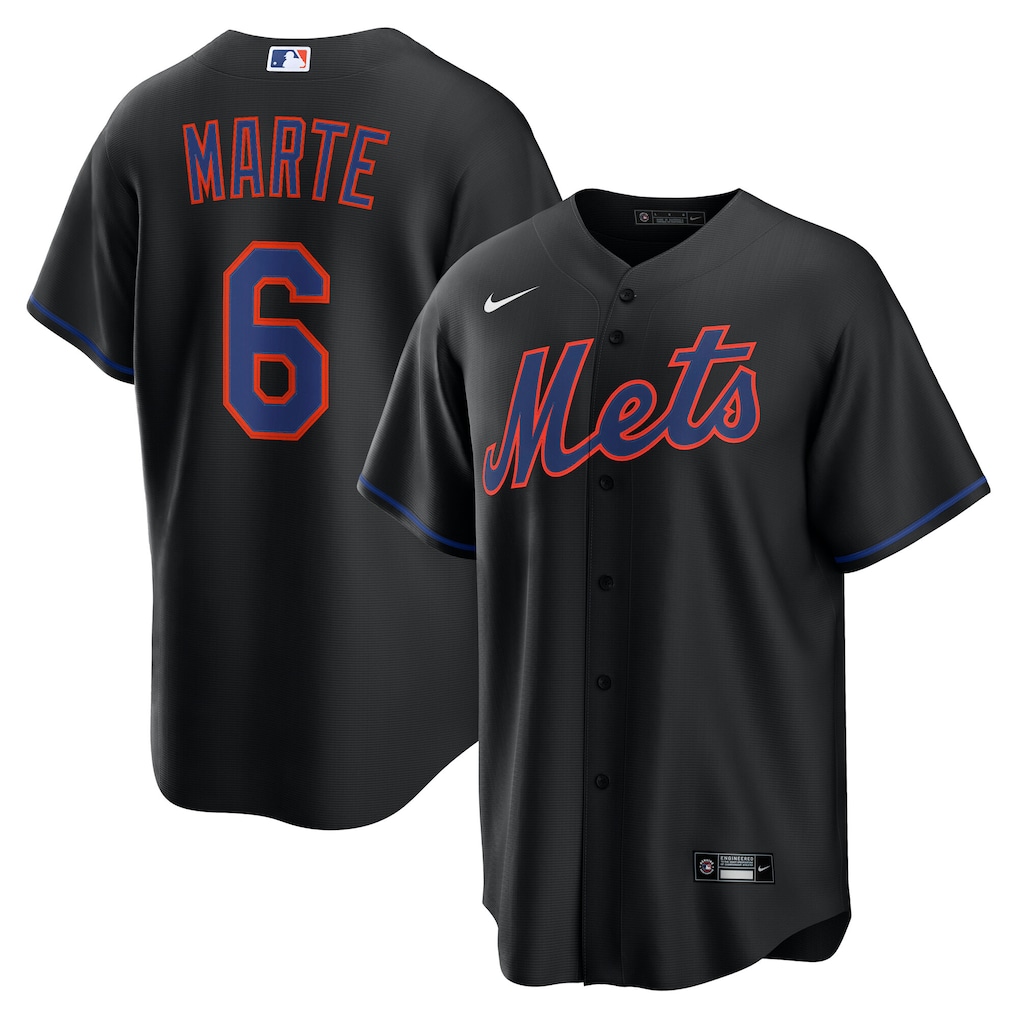 Men's  New York Mets Starling Marte Nike Black Alternate Replica Jersey - U-jersey