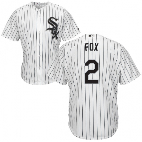 Men's Majestic Chicago White Sox #2 Nellie Fox White Home Flex Base Authentic Collection MLB Jersey - Ujersey