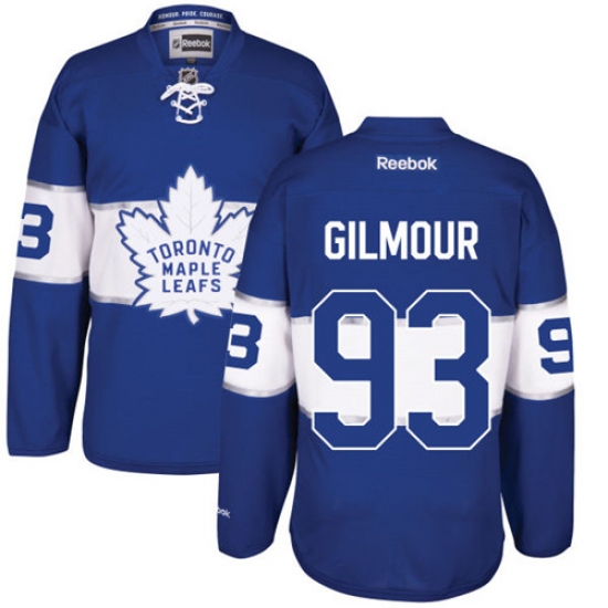Men's Reebok Toronto Maple Leafs #93 Doug Gilmour Premier Royal Blue 2017 Centennial Classic NHL Jersey - Ujersey