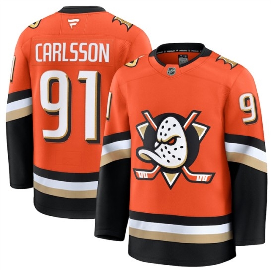 Men's Anaheim Ducks #91 Leo Carlsson Orange 2026 Home Stitched Hockey Jersey - Ujersey