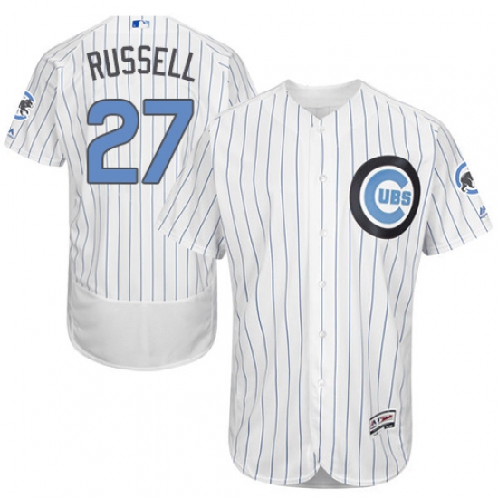 Men's Majestic Chicago Cubs #27 Addison Russell Authentic White 2016 Father's Day Fashion Flex Base MLB Jersey - Ujersey