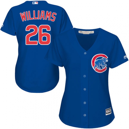 Women's Majestic Chicago Cubs #26 Billy Williams Authentic Royal Blue Alternate MLB Jersey - Ujersey