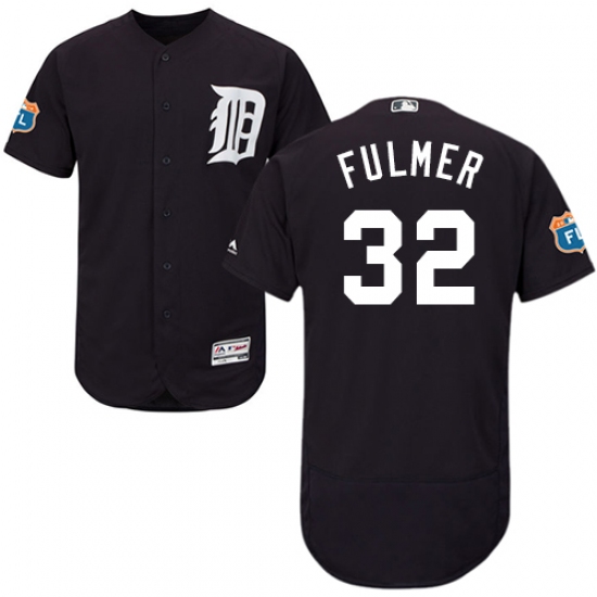Men's Majestic Detroit Tigers #32 Michael Fulmer Navy Blue Flexbase Authentic Collection MLB Jersey - Ujersey