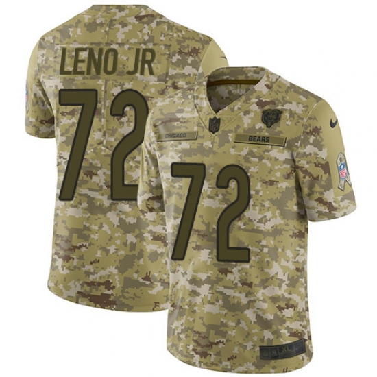 Men's Nike Chicago Bears #72 Charles Leno Limited Camo 2018 Salute to Service NFL Jersey - Ujersey