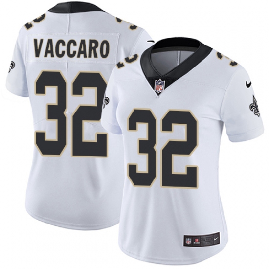 Women's Nike New Orleans Saints #32 Kenny Vaccaro White Vapor Untouchable Limited Player NFL Jersey - Ujersey