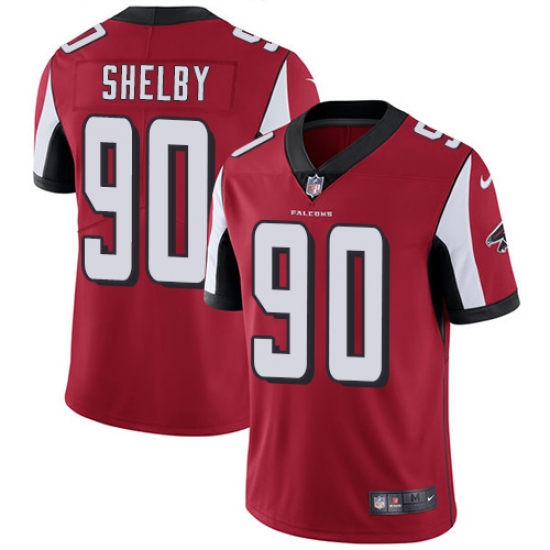 Youth Nike Atlanta Falcons #90 Derrick Shelby Red Team Color Vapor Untouchable Limited Player NFL Jersey - Ujersey