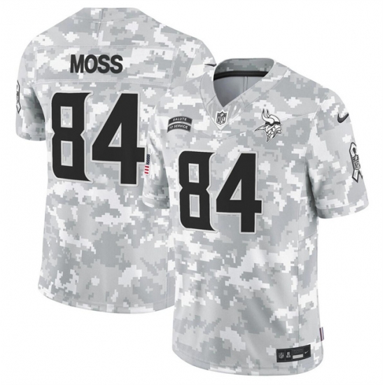 Men's Minnesota Vikings #84 Randy Moss 2024 F.U.S.E Arctic Camo Salute To Service Limited Stitched Football Jersey - Ujersey