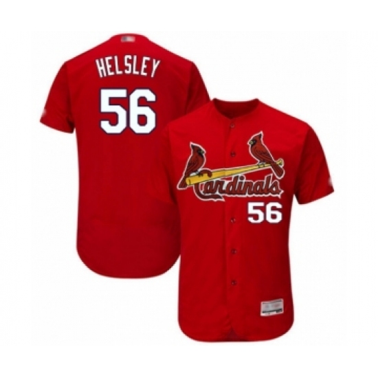 Men's St. Louis Cardinals #56 Ryan Helsley Red Alternate Flex Base Authentic Collection Baseball Player Jersey - Ujersey
