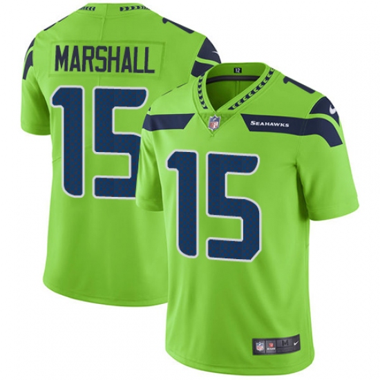 Youth Nike Seattle Seahawks #15 Brandon Marshall Limited Green Rush Vapor Untouchable NFL Jersey - Ujersey