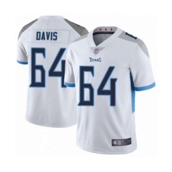 Men's Tennessee Titans #64 Nate Davis White Vapor Untouchable Limited Player Football Jersey - Ujersey
