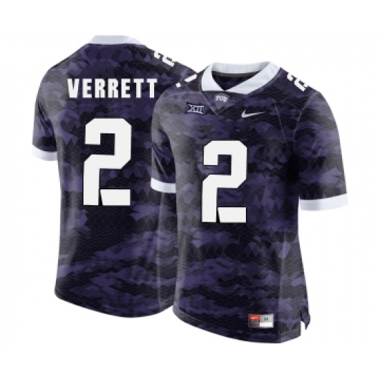 TCU Horned Frogs 2 Jason Verrett Purple College Football Limited Jersey - Ujersey