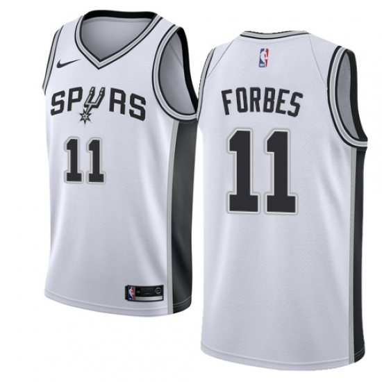 Men's Nike San Antonio Spurs #11 Bryn Forbes Swingman White NBA Jersey - Association Edition - Ujersey