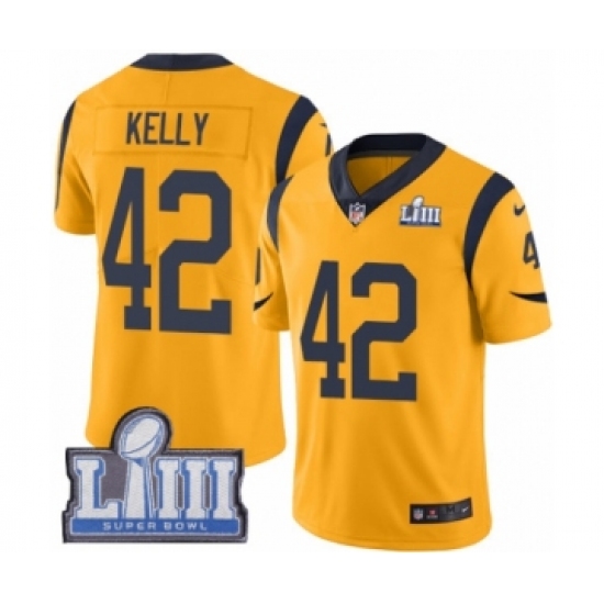 Youth Nike Los Angeles Rams #42 John Kelly Limited Gold Rush Vapor Untouchable Super Bowl LIII Bound NFL Jersey - Ujersey