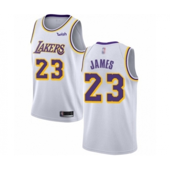Youth Los Angeles Lakers #23 LeBron James Swingman White Basketball Jerseys - Association Edition - Ujersey