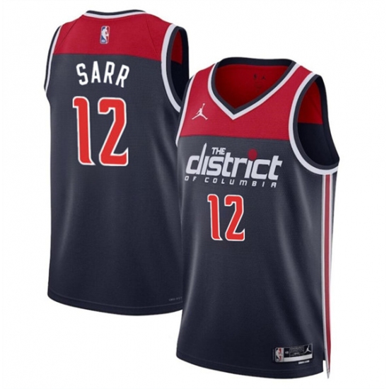 Men's Washington Wizards #12 Alexandre Sarr Navy Statement Edition Stitched Basketball Jersey - Ujersey