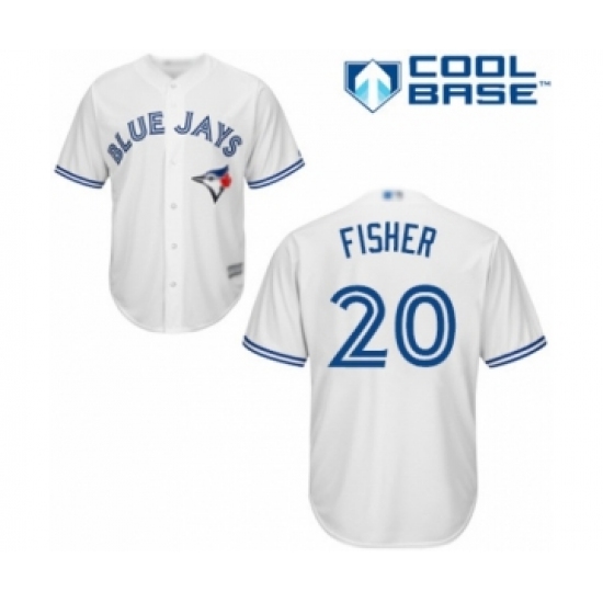 Youth Toronto Blue Jays #20 Derek Fisher Authentic White Home Baseball Player Jersey - Ujersey