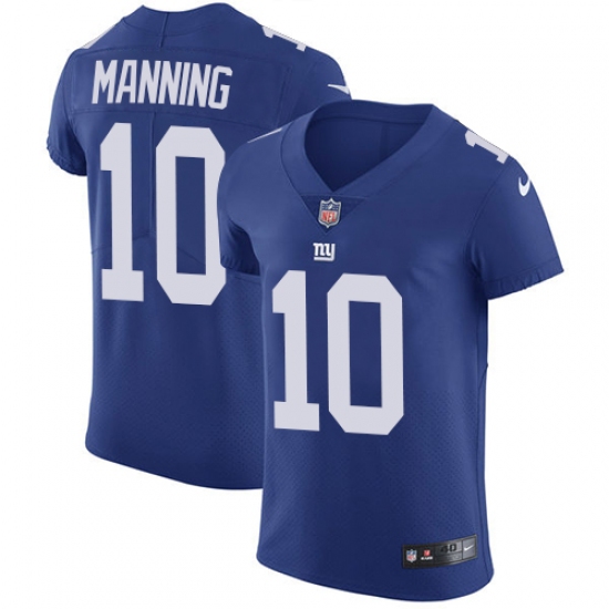 Men's Nike New York Giants #10 Eli Manning Elite Royal Blue Team Color NFL Jersey - Ujersey