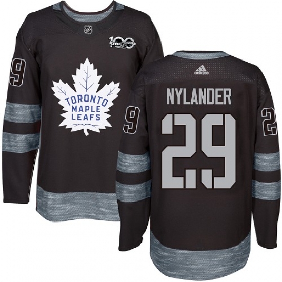 Men's Adidas Toronto Maple Leafs #29 William Nylander Authentic Black 1917-2017 100th Anniversary NHL Jersey - Ujersey